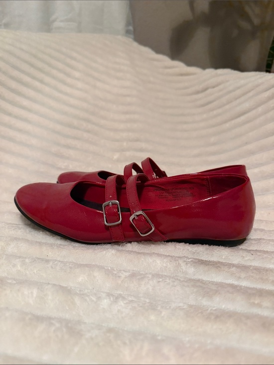 No Boundaries Shoes - No Boundaries Red Patent Mary Jane Flats with Double Straps